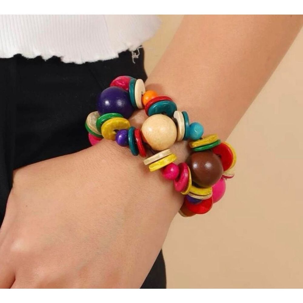 Colorful wooden bracelet